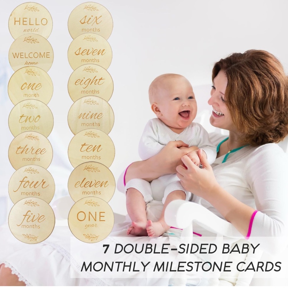 Double-Sided Baby Monthly Milestone Cards